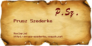 Prusz Szederke névjegykártya